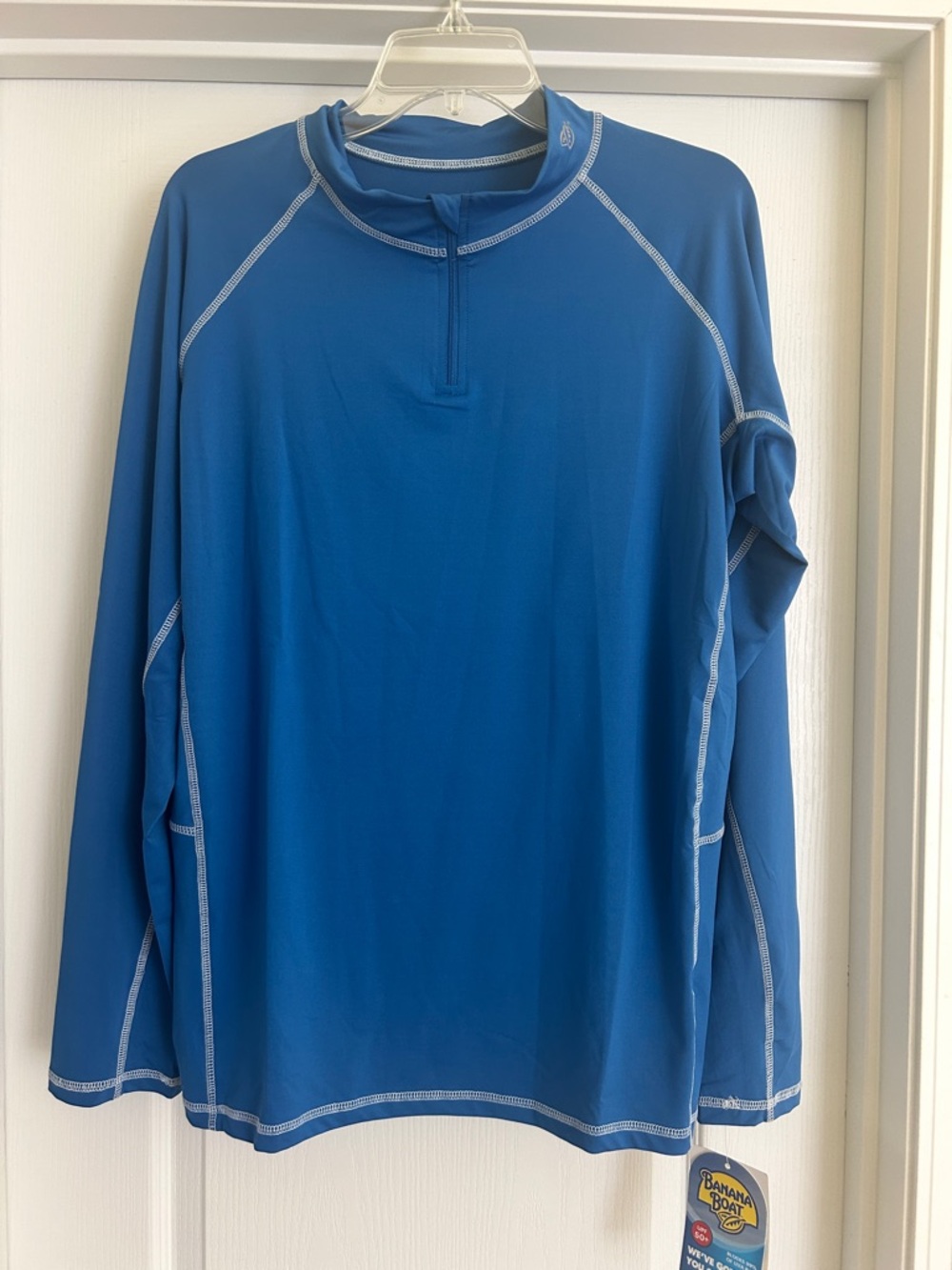 Banana Boat Men's Long Sleeve Blue Rash Guard Top